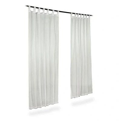 Image of Relaxdays Curtains with Loops, Transparent, Set of 2, Solid Colour, Polyester, HxWxD: 245 x 140 0.1 cm, Cream