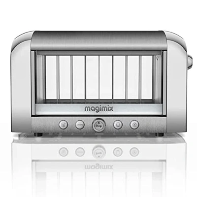 Image of Magimix Vision See Through 2 Slice Glass Toaster Brushed Finish 11526, Silver