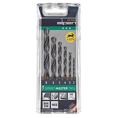 Image of Alpen 811122100 Drill Bit Case &quot;Sprint Master&quot; TM, 0 V, Grey, 2 3 4 5 6 8 mm