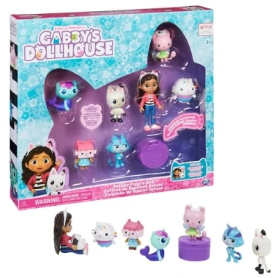 Image of Gabby’s Dollhouse, Deluxe Figure Gift Set with 7 Toy Figures and Surprise Accessory, Kids’ Toys for Ages 3 above