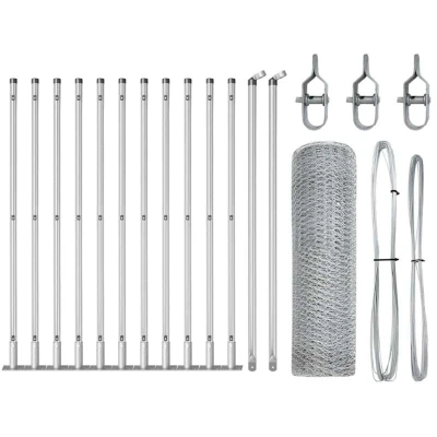 Image of vidaXL Fencing Set of 2 Galvanized Steel 25 x 0.5 m Durable