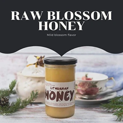 Image of Pure, raw honey, organic wild flower, 100% natural, 350 g unfiltered unheated from non absorbent fed bees with high concentration of protein minerals and natural acids