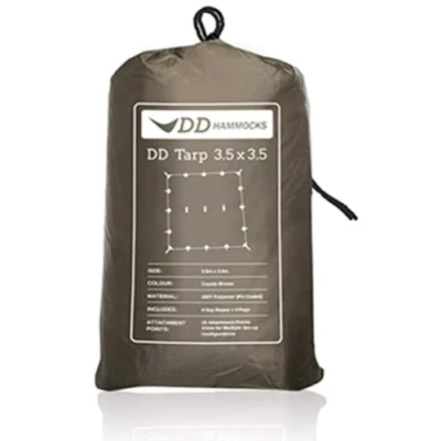 Image of DD Hammocks Tarp 3.5 x Coyote Brown Fully Waterproof Lightweight Shelter For Hiking And Outdoor Camping Adventure
