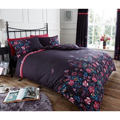 Image of Gaveno Cavailia Luxurious MARIA Bed Set with Duvet Cover and Pillow Cases, Polyester Cotton, Purple, King