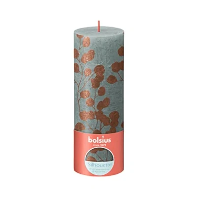 Image of BOLSIUS Green Eucalyptus Rustic Silhouette Candle 19cm x 7cm