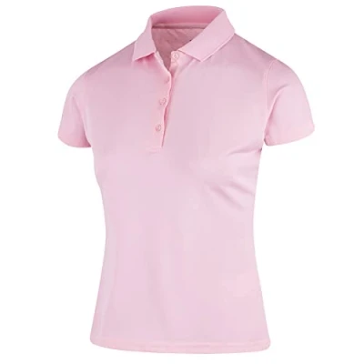 Image of Island Green Womens Iglts1851 Ladies Essentials Stretch Breathable Micro Pique Golf Polo Shirt, Candy Pink, 8 EU