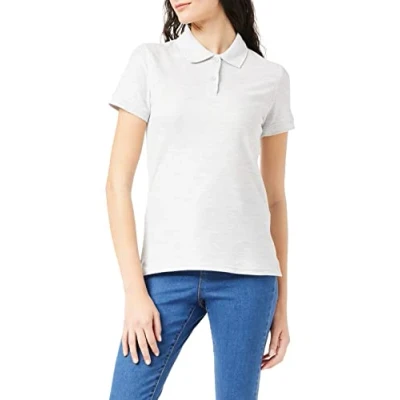 Image of FRUIT OF THE LOOM Women&#039;s 65/35 Polo Shirt, Grey (Heather Grey), S UK