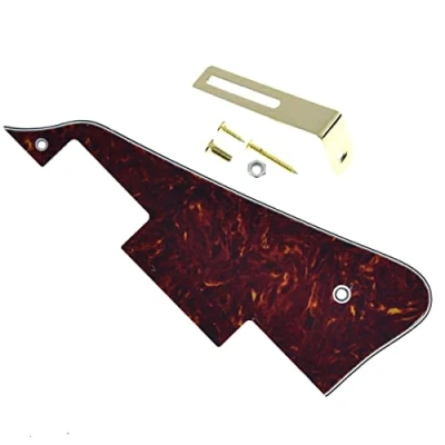 Image of Dopro Vintage Tortoise LP Guitar Pickguard with Gold Bracket for Epiphone Les Paul
