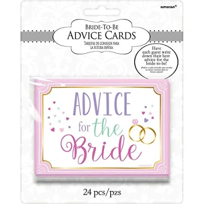 Image of Amscan 380119 Advice for the Bride Cards Hen Party Game 24 Pack