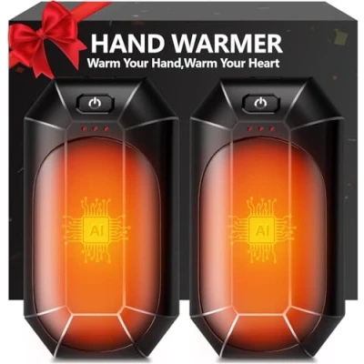 Image of Hand Warmers Rechargeable 2 Pack, in 1 Electric Warmer Reusable, USB Warmer, Portable Pocket for Outdoors, Hunting, Golf, Camping, Warm Gifts Men Women