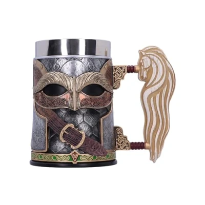Image of Nemesis Now Lord of The Rings Rohan Tankard 15.5cm, Resin, Officially Licensed Merchandise, Design, Beer Mug, Cast in Finest Expertly Hand Painted, Removable Insert