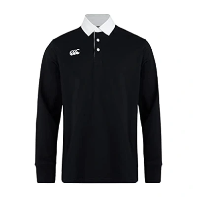 Image of Canterbury Men&#039;s Retro Jersey Long Sleeve, Black, XS