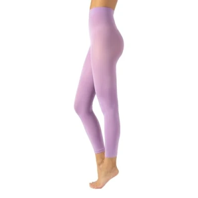 Image of CALZITALY Opaque Footless Tights, Leggings, Microfiber Leggings 80 DEN S, M, L, XL, XXL, 3XL, 4XL Made in Italy (XL, Lilla)