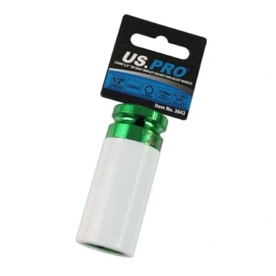 Image of US PRO Tools Single 1/2&quot; Dr 22mm Deep Impact Alloy Wheel Socket 3843