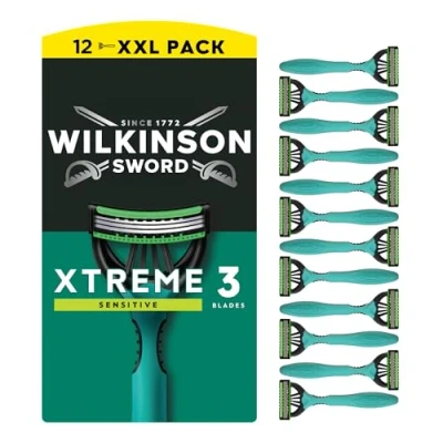 Image of Wilkinson Sword Xtreme 3 Sensitive Disposable Razor for Men 8+4