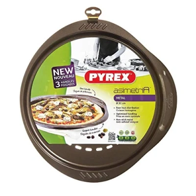 Image of Pyrex asimetriA Metal Easy Grip Pizza pan 32 cm, Brown