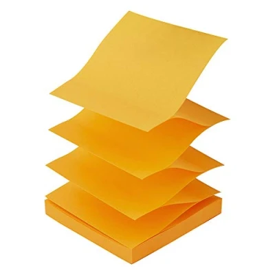 Image of D.RECT Zig Zag Z Notes Sticky 75x75mm Perfect for Office, School and Home Ideal Organizing 100 Sheets Orange