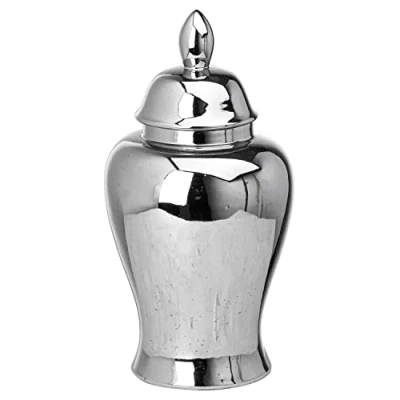 Image of Hill Interiors Chrome Ginger Jar, Mixed, 28 x 13 0.84cm