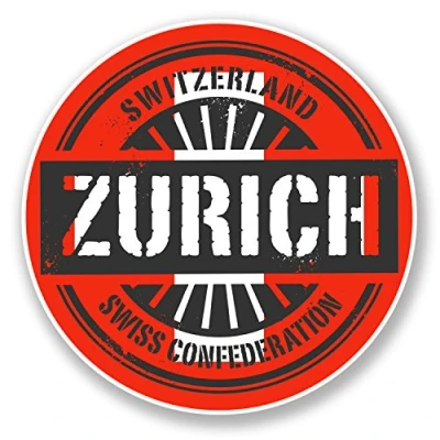 Image of 2 x 10cm Zurich Switzerland Vinyl Decal Sticker Laptop Luggage Travel Tag #6737 (10cm 10cm)