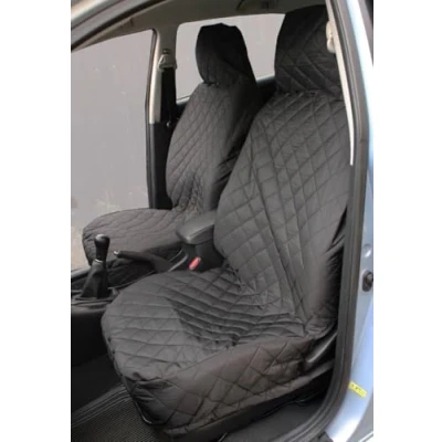 Image of Carseatcover UK Front Pair of Diamond Quilted Car Seat Covers Protectors Universal Fit