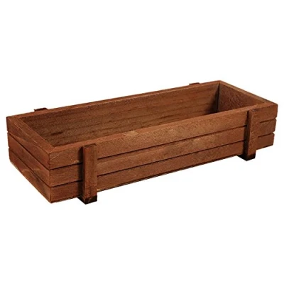 Image of mini plant trough wood Garden planters large outdoor Wooden Planter Box,Rectangular Window Box Pot Succulent Flower Pl