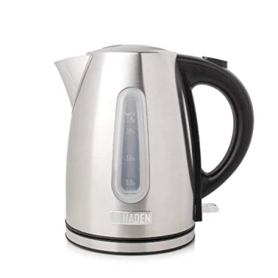 Image of Haden Stoke 1.7L Electric Kettle Brushed Stainless Steel, Rapid Boil, Cordless with 360 Swivel Base, Lightweight, Safe Water Boiler for Home, Kitchen, Tea, and Coffee