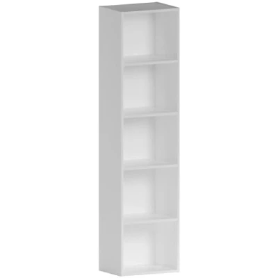 Image of Vida Designs Oxford 5 Tier Cube Bookcase, White Wooden Shelving Display Storage Unit Office Living Room Furniture