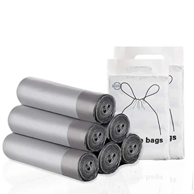 Image of Bilieasy 5 Rolls 45x50 cm 75 PCS Bin Bags 10L 15L Liners, Drawstring Trash Large Strong Unscented Universal Garbage Rubbish For Kitchen