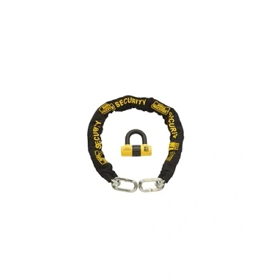 Image of Burg Wachter 1M 12mm Sold Motorbike Security Chain Gold Lock, Black