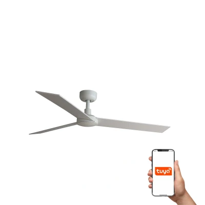 Image of Rudder Large 3 Blade Ceiling Fan Matt White Tuya Smart System