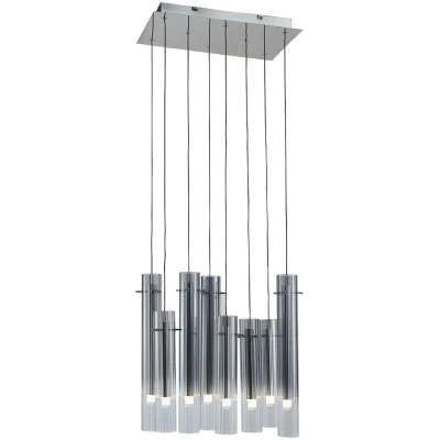Image of Lucande LED ceiling light Korvitha, 8 bulb, grey, glass