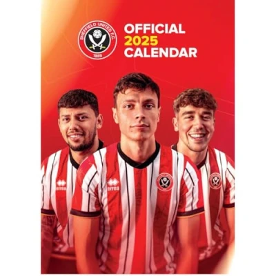 Image of 2025 Calendar Sheffield United FC Month to View A3 Football Official Product