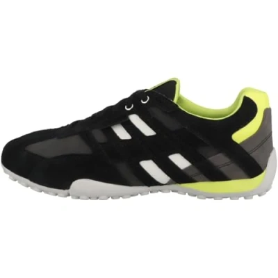 Image of Geox Men&#039;s Uomo Snake A Sneaker, Black Fluo Yellow, 11 UK