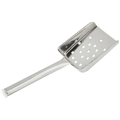 Image of Vogue Tubular Handled Chip Scoop, Stainless Steel, Size: 25.5 cm/10(L)inch, Perforated Hot Dishwasher Safe, French Fry Scoop for Fast Food Catering, L674