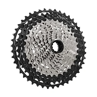 Image of SHIMANO CASS XTR M9100 12 Speed 10 45 Teeth, Silver/Black
