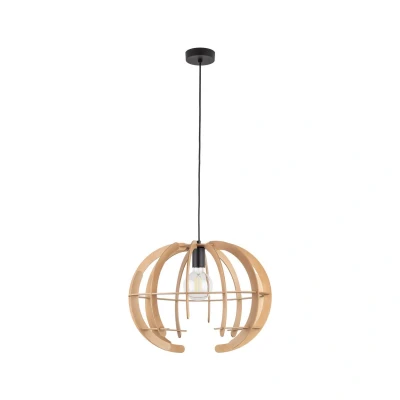 Image of Venus 46cm Wire Frame Pendant Ceiling Light Wood 1xE27