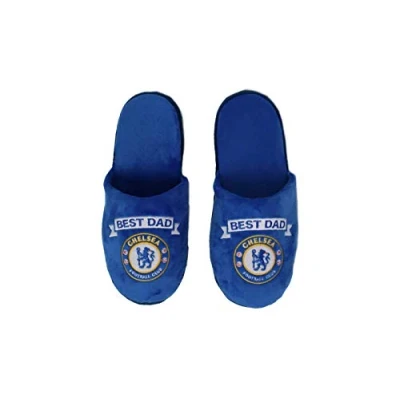 Image of FOCO Officially Licensed Best Dad Football Mule Slippers (Chelsea FC) (6/7 UK)
