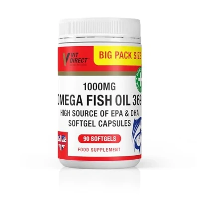 Image of Omega Fish Oil Supplements for Fitness, Heart, Brain and Immunity, 3 EPA/DHA Capsules (90 Softgels)