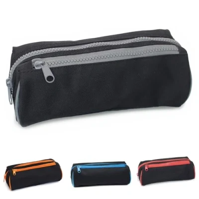 Image of Fashion Stationery Black Pencil Case Girls Boys Teenagers Kids Children&#039;s Large Sporty School Cases with 2 Zips (Grey)