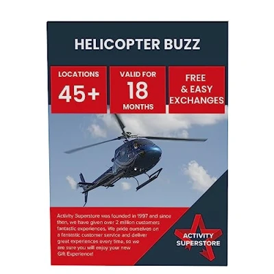 Image of Activity Superstore Helicopter Buzz Experience Day Gift Voucher, Available at 40+ UK Locations Nationwide, Rides, Flying Experience, Birthday Gifts