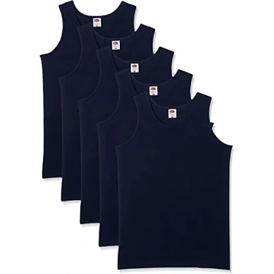 Image of 5 Pack of Fruit the Loom Mens Athletic Vests Tank Top T Shirt Sizes and Colours (Large 41 43 Inch Chest, x Navy Blue)