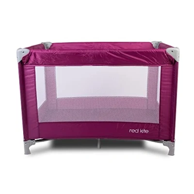 Image of Red Kite Baby Sleeptight Lightweight Padded Travel cot Suitable from Birth, Raspberry, 1 Count (Pack of 1)