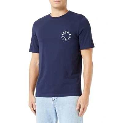 Image of Bestseller A/S Men&#039;s Jjwarrior Tee SS Crew Neck T Shirt, Navy Blazer/Print: Small, L