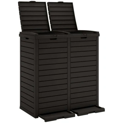 Image of vidaXL Outdoor Garbage Bin Black 78x41x86 cm Polypropylene