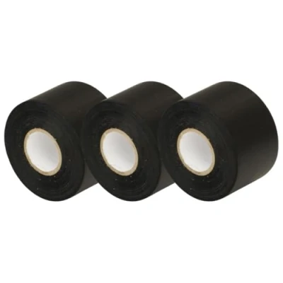 Image of Gocableties Black Wide Electrical Tape, 50mm x 33m, 2&quot; Strong Self Adhesive PVC Insulation Tape for Insulating, Repairing and Protecting Wires, 3 Rolls