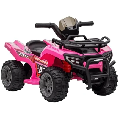 Image of HOMCOM 6V Kids Electric Ride on Car Toddlers Quad Bike ATV Toy With Music for 18 36 months Pink