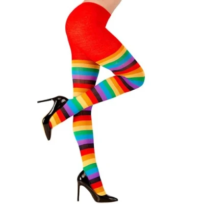 Image of W WIDMANN MILANO Party Fashion 30016 Strumpfhose Regenbogen Tights 75 DEN, Striped, Multicoloured, XL