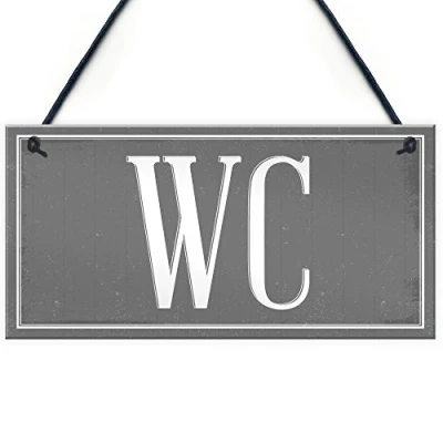 Image of RED OCEAN Toilet WC Chic Bathroom The Loo Door Hanging Wall Sign Cafe Pub Office Shop Plaque Gift