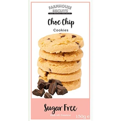 Image of Farmhouse Biscuits Sugar Free Chocolate Chip Cookies 150g (6 Pack)