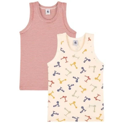 Image of Petit Bateau Boy&#039;s A0a8c Tank Top, Variant 1, 6 Years (Pack of 2)